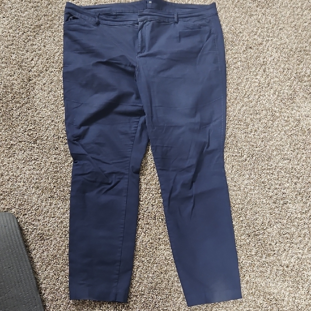 Old Navy, Navy Straight-Leg Chino Pixie Pants, Tall Length